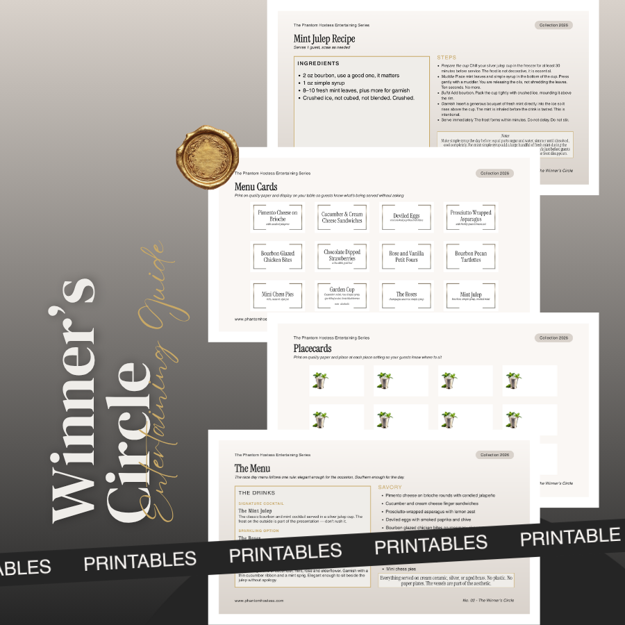 Winner's Circle Party Entertaining Guide