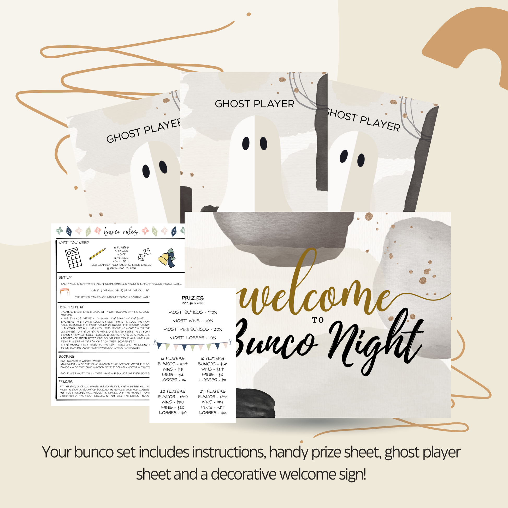 Bunco Night 6-Game bunco Set