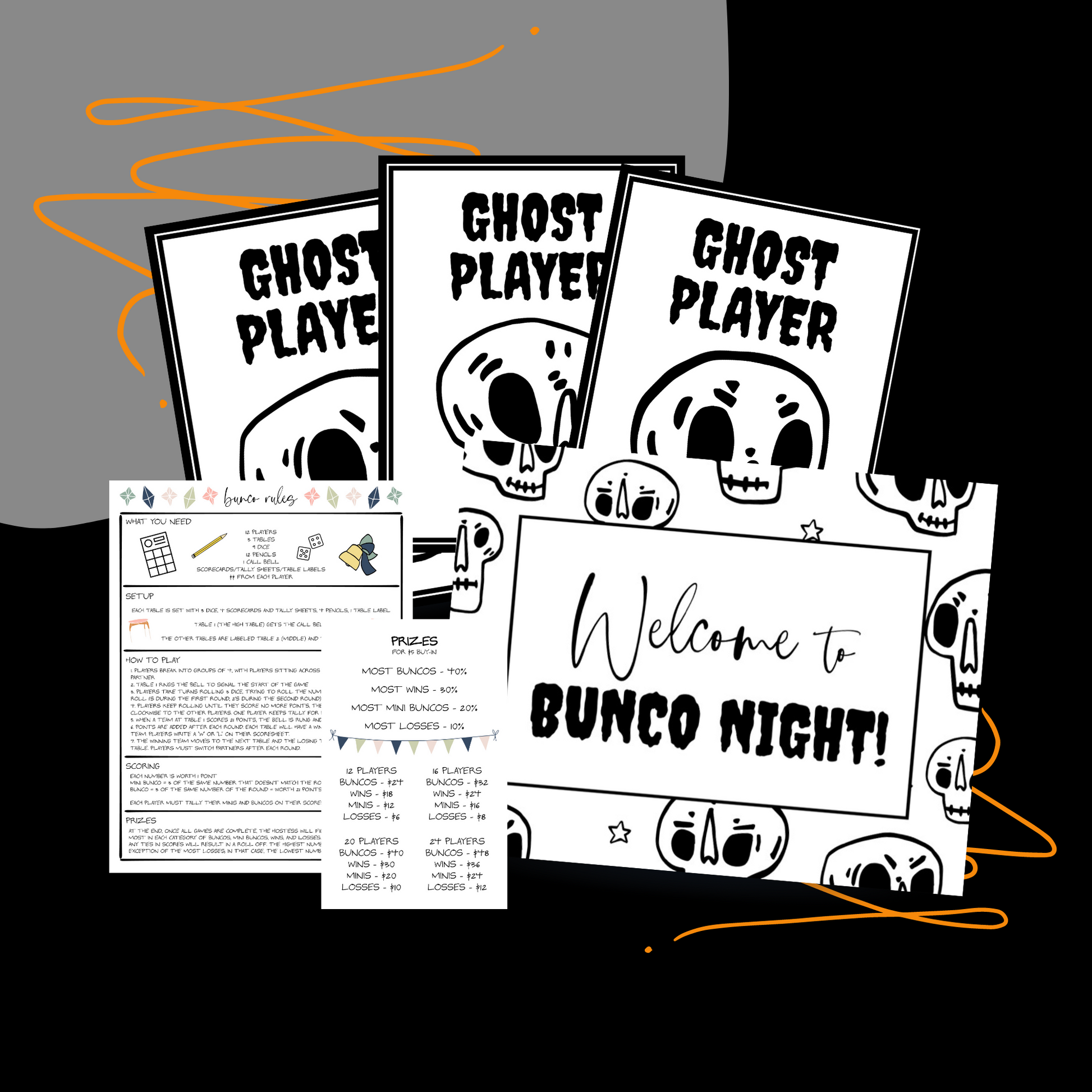 Eat Drink and Be Scary Bunco Set